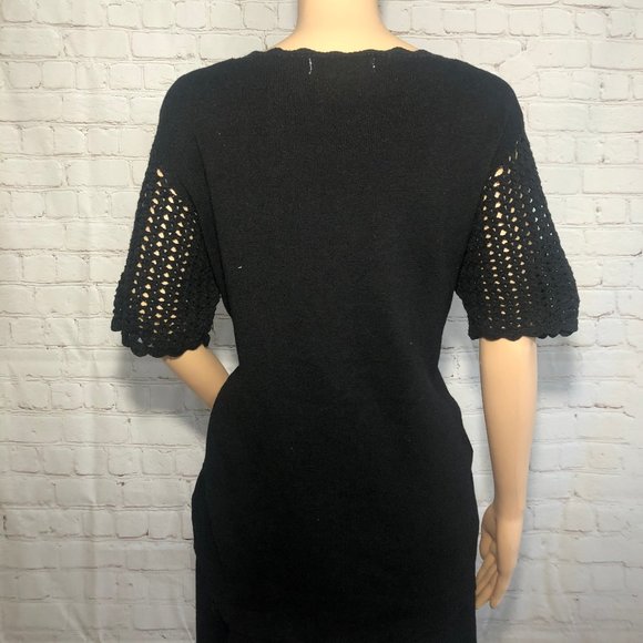 Carolyn Taylor Black crochet sweater - Picture 3 of 4